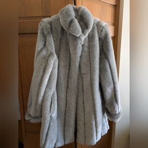 Dennis Basso Luxurious Faux Fur  Gray  Jacket